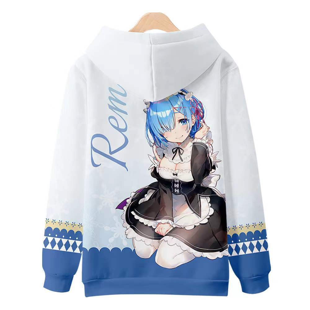ゼロから始める異世界アニメ 女性フード付きスウェットシャツ Leremulam 薄手ジャケット