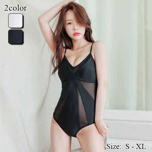 【グラシア】 水着 モノキニ レディース ビーチウェア スイムウェア 流行 海 プール シースルー センシャル 色気 大人 透け感 ブラック ホワイト S M L モノキニ