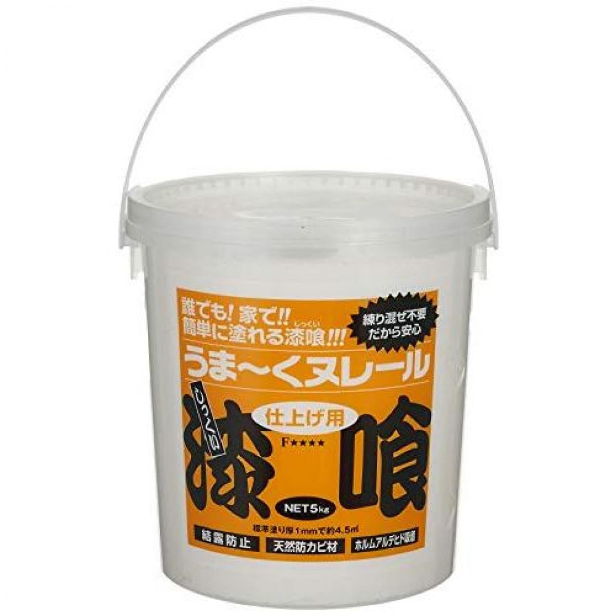 日本プラスター うま~くヌレール 5kg 若草 漆喰 仕上げ用 塗り面積約4.5平米 DIY 吸湿 調湿
