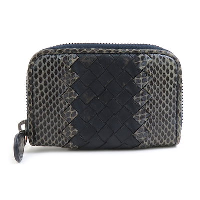 ボッテガヴェネタ BOTTEGAVENETA コインケース パイソン/レザー ネイビー メンズ 56440a