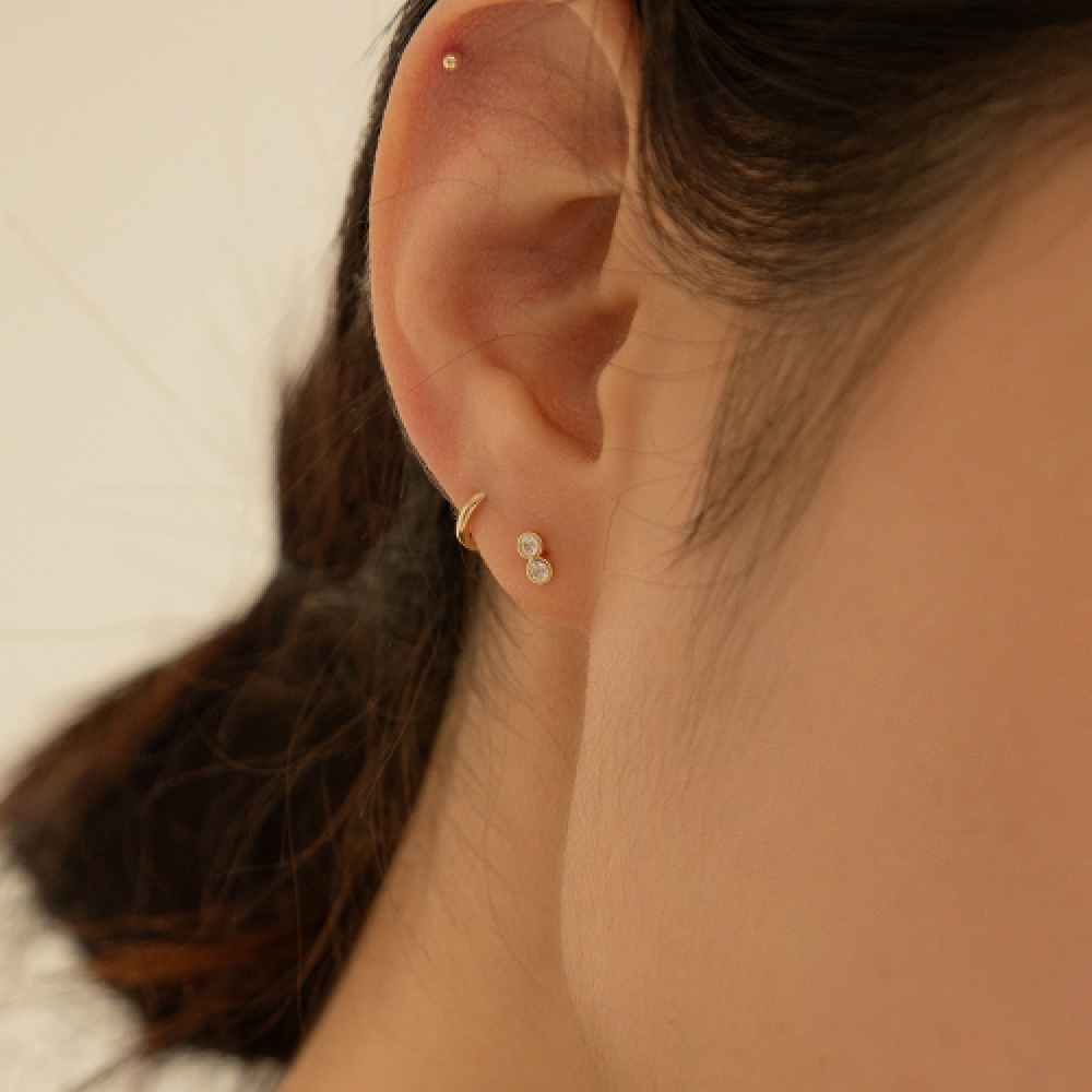 LUNNE 14k デュオベゼルピアス (14kゴールド) #LFPI25