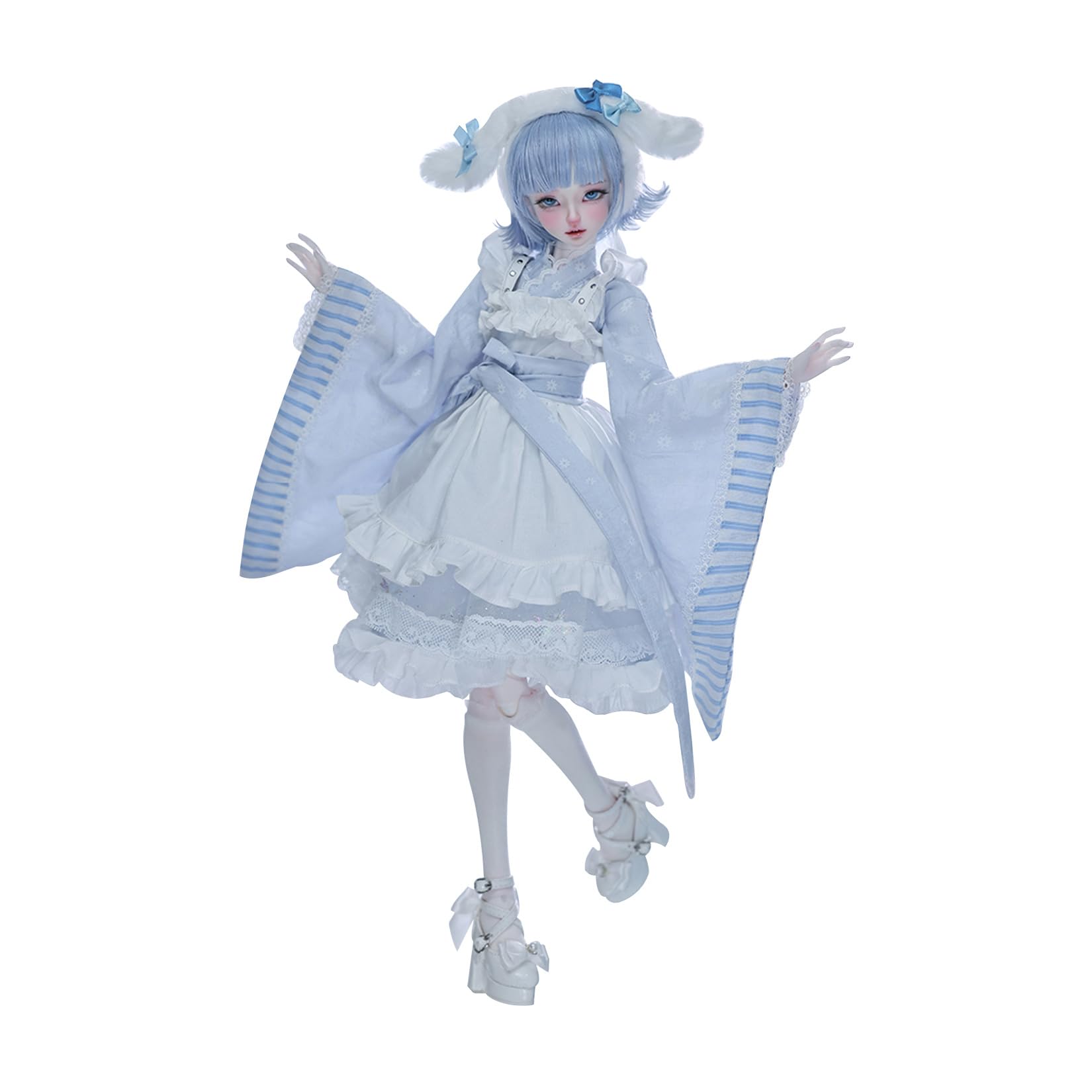 shuga fairy 1/4 スケール 球体関節人形 女 Saki 咲 水色 アイドル BJDドール 塗装済み 可動 フィギュア 身長44CM メイク済み 仮装でき プリンセス風 ドレス 可愛い 樹