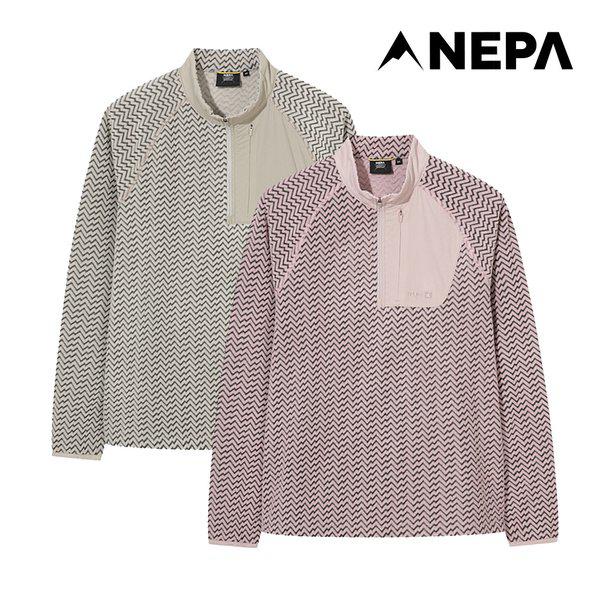 女性パスファインダーピークウェーブフリースジップアップTシャツ7L85405