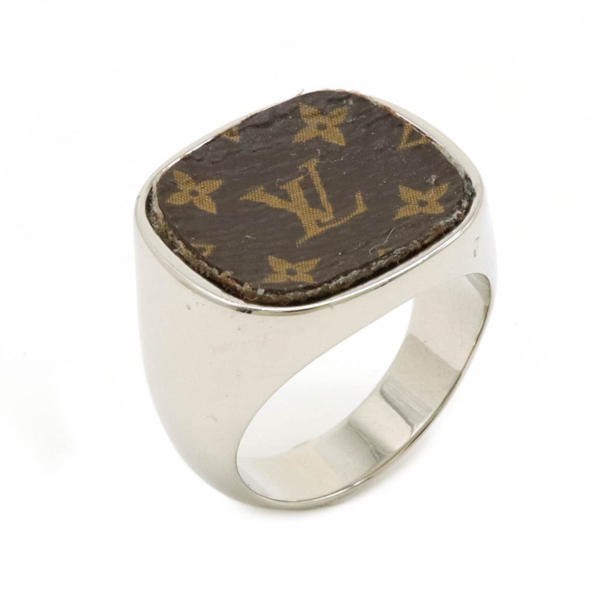 バーグ モノグラム パドロック リング 指輪 #M 日本サイズ約19.5号 シルバー M0051