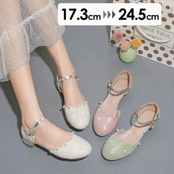 痛くない 歩きやすい 美脚 疲れにくい パンプス キラキラ 太いヒール ローヒール チャンキーヒール アーモンドトゥ ストラップ アンクルストラップ 上品 ゴージャス ピアノ 発表会 女の子 靴今日は