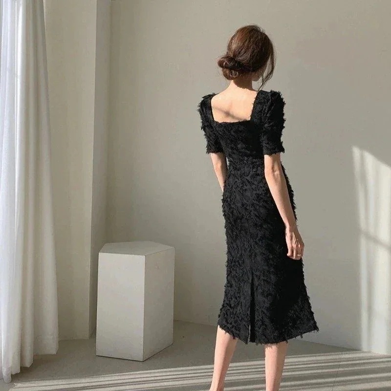 【20点セット】【急速出荷】スクエアネック ジャガード Aラインドレス 結婚式 お呼ばれ 女子会290