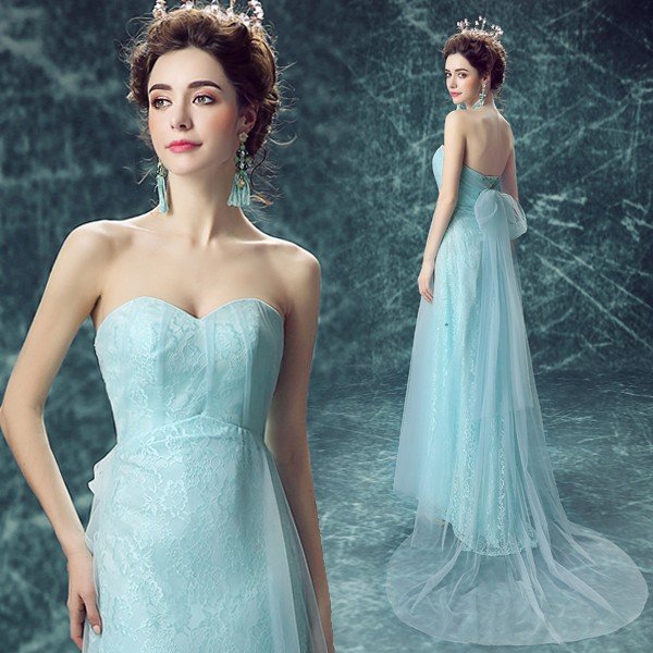 カラードレス 青 ロングドレス 安い パーティードレス コンサート イブニングドレス 演奏会 花嫁 二次会 ウエディングドレス 発表会 カクテルドレス