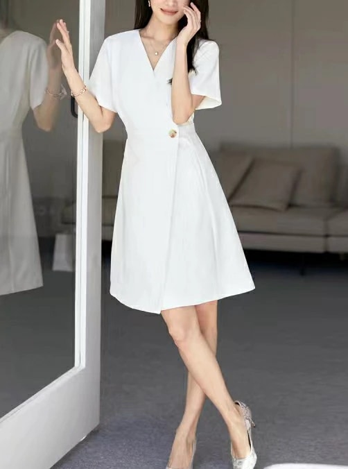 Aライン シンプル タイトワンピース 半袖 通勤OL フォーマル オフィス ビジネス オシャレ 上品 大人 膝丈 お呼ばれ 二次会 母親 面接 試験 入園式 卒園式 入学式 卒業式 春物 40代 50