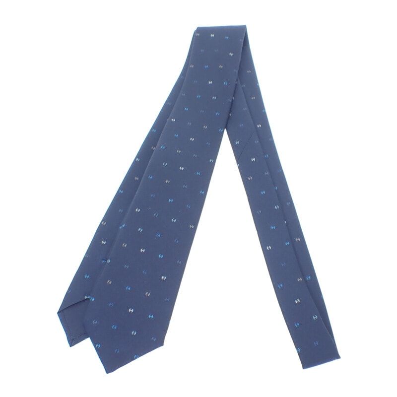 シルクツイルタイ Ｈトノー H006342T ネクタイ シルク ネイビー メンズ 美品 ギフト【SAランク】