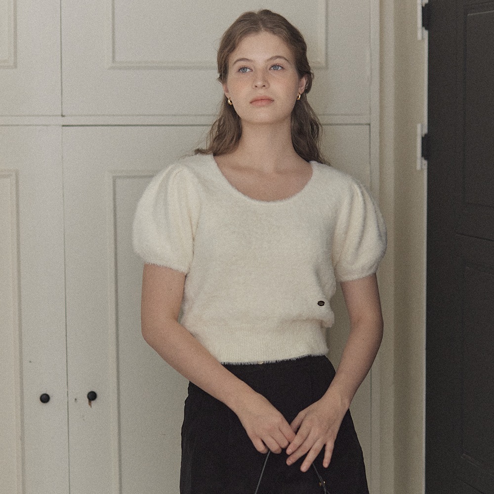 Teddy Goldish Half Sleeve Knit - Ivory 10,515円