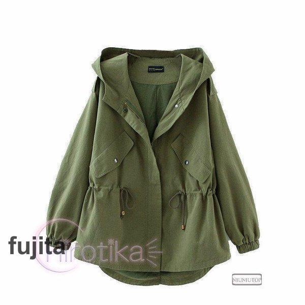 【急速出荷!】ドルマン モッズコート レディース オリーブ Mサイズ ミリタリーコート ジャケット 体型カバ アウター