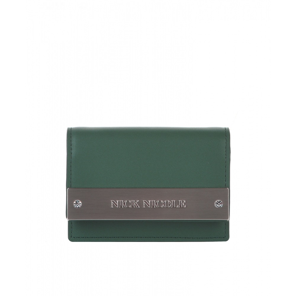 NICK&NICOLE クリスタル アコーディオン ウォレット_マラカイト グリーン