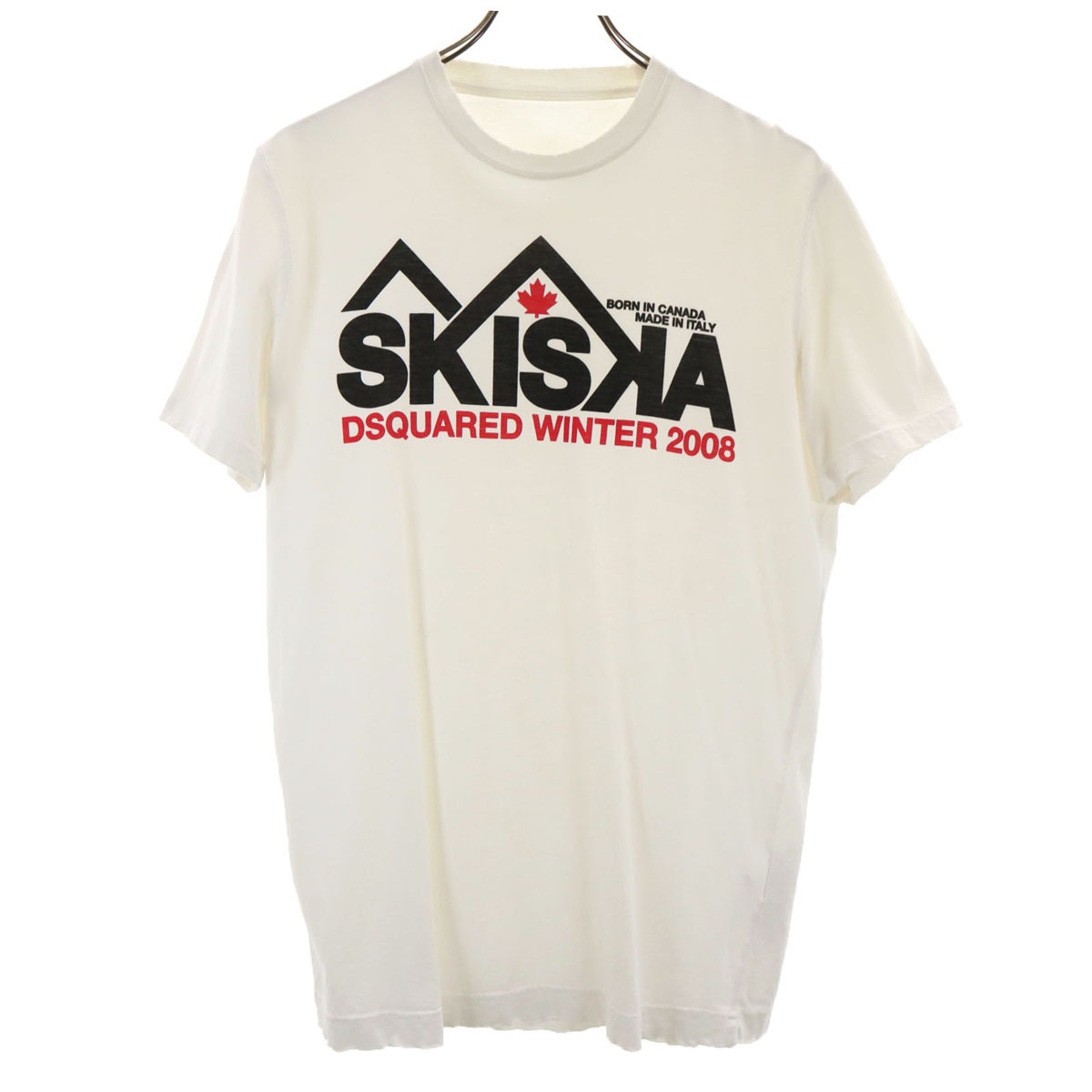 イタリア製 半袖 Tシャツ M オフホワイト メンズ 古着