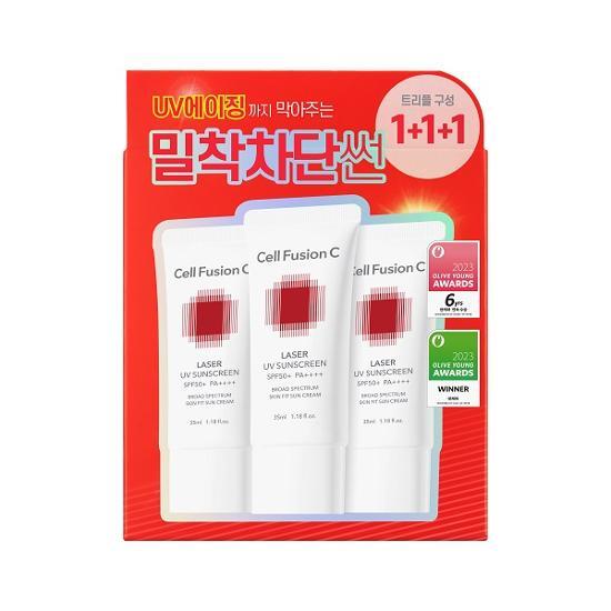 【1+1+1】レーザー UV サンスクリーン 35ml, SPF50+ PA++++ / 大容量日焼け止め / 韓国コスメサンクリーム