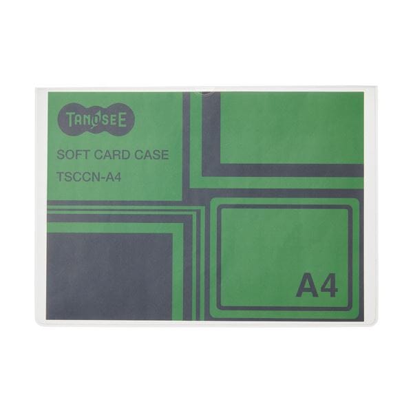 （まとめ）TANOSEE ソフトカードケース A4 半透明（梨地クリア） 再生オレフィン製 1セット（20枚） (×5セット)