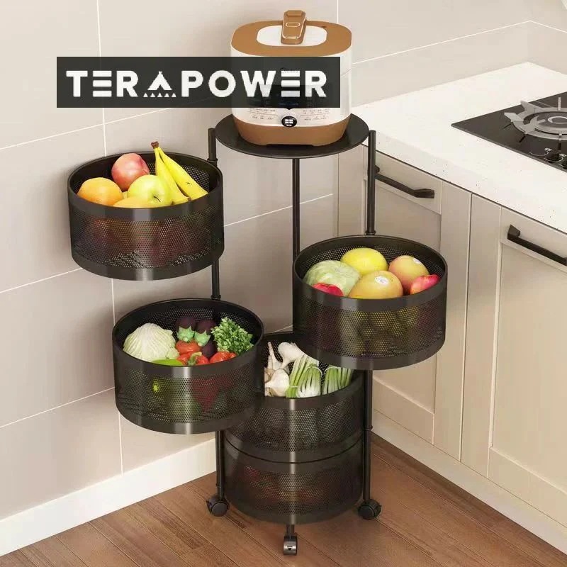 【2026 売れ中】オーダー回転するキッチンワゴン　収納ワゴン　選べる２色３サイズ　キャスター付き収納ワゴン　野菜収納ワゴン　お菓子収納　キッチン収納ラック【3枚350/円OFF】