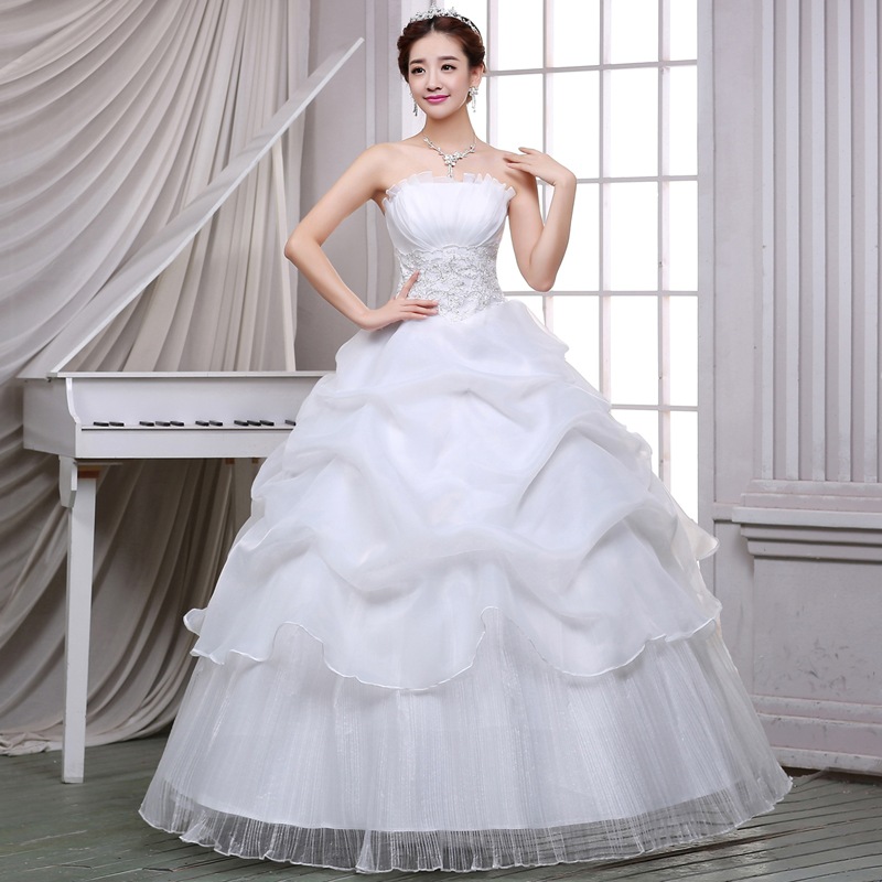 ウェディングドレス 2024 花嫁 結婚式 ファッション ブ レース フロアレングス シンプル 韓国版 チュチュスカート ケーキスカート