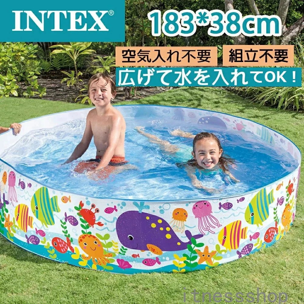 新生活 ギフト プレゼント INTEX 円形プール 空気入れ不要 インテックス 183*38cm プール キッズ プール 子供用プール ファミリープール 自宅用プール フレームプールプール 水あそび