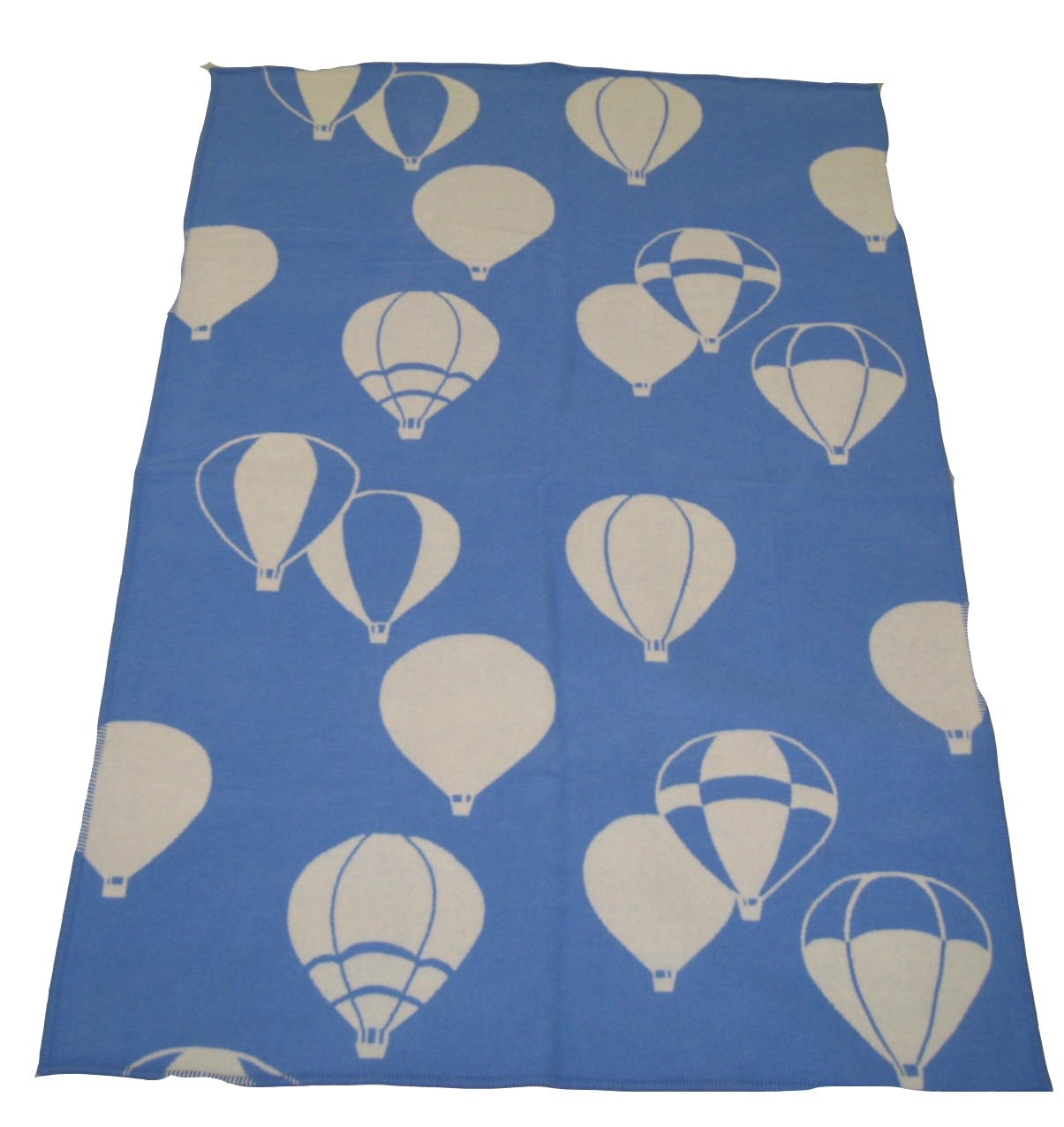 西川産業 フウニ バルーン柄ウール毛布 ブルー FAM1001913-B HU9540