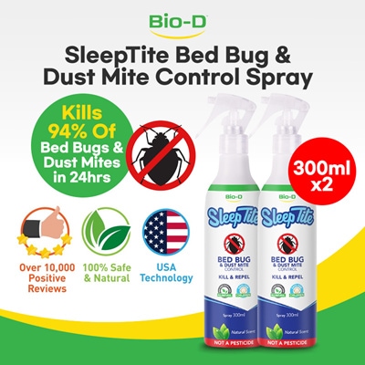 [ 2 packs ] Bio-D SleepTite Bed Bug / Dust Mite Control Spray (300 ml)