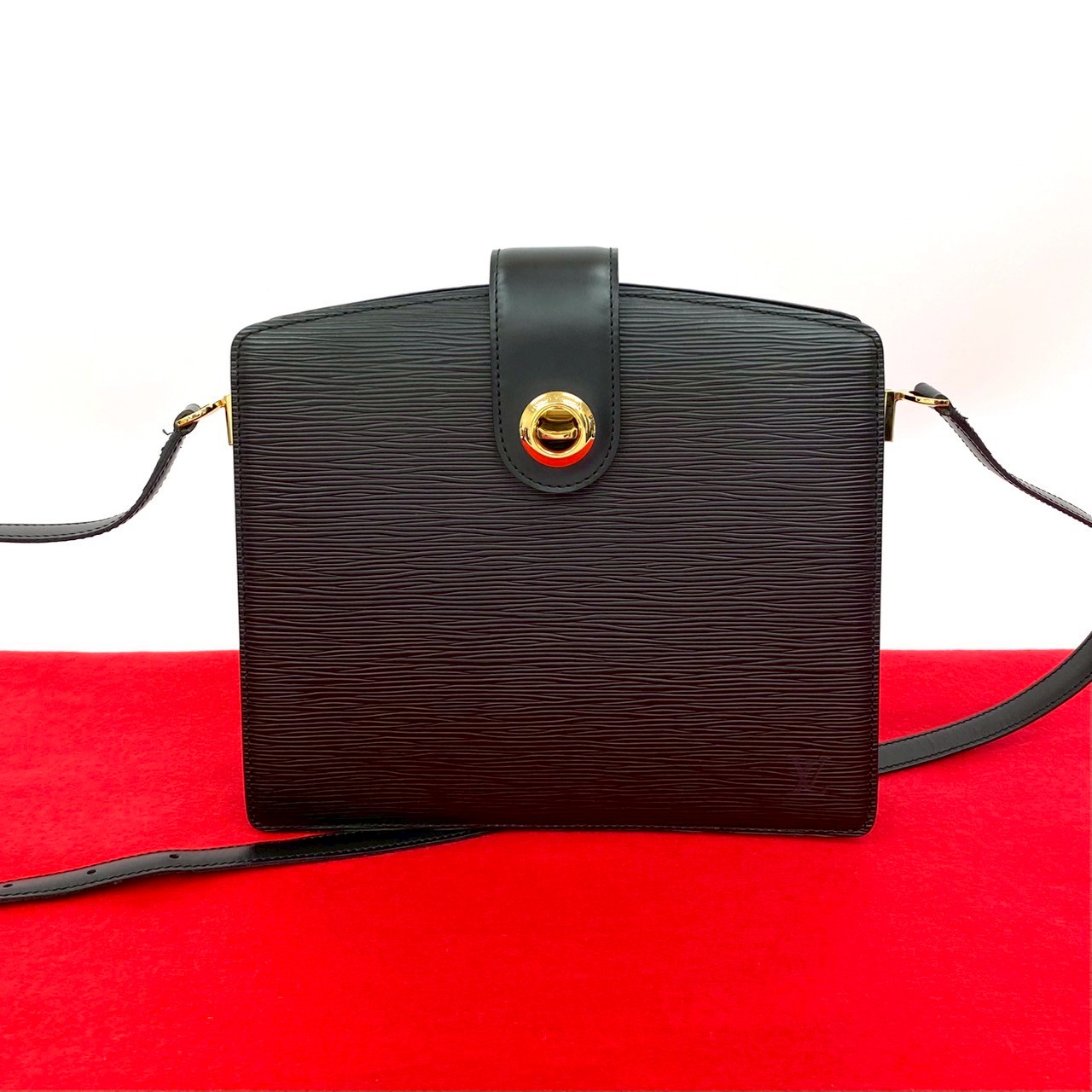 ヴィンテージ カプチン エピショルダーバッグ エピレザー ブラック 417-1