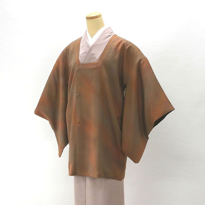 道行コート 正絹 ぼかし模様 リバーシブル コート 道行衿 和装コート リサイクル 羽織物 j0111