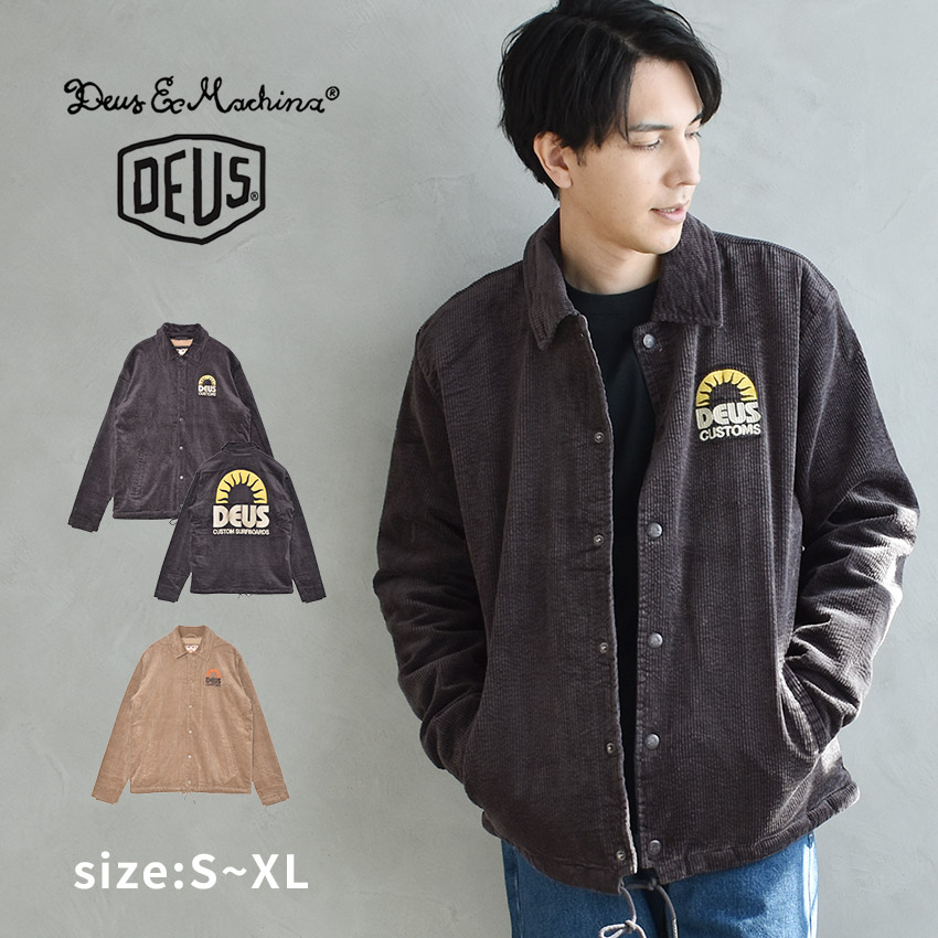 エクス マキナ コーチジャケット DMF246571 メンズ トップス 長袖 ジャケット 上着 羽織り キルティング 暖かい 防寒 スナップボタン ドローコード 刺繍 ロゴ おしゃれ ブランド