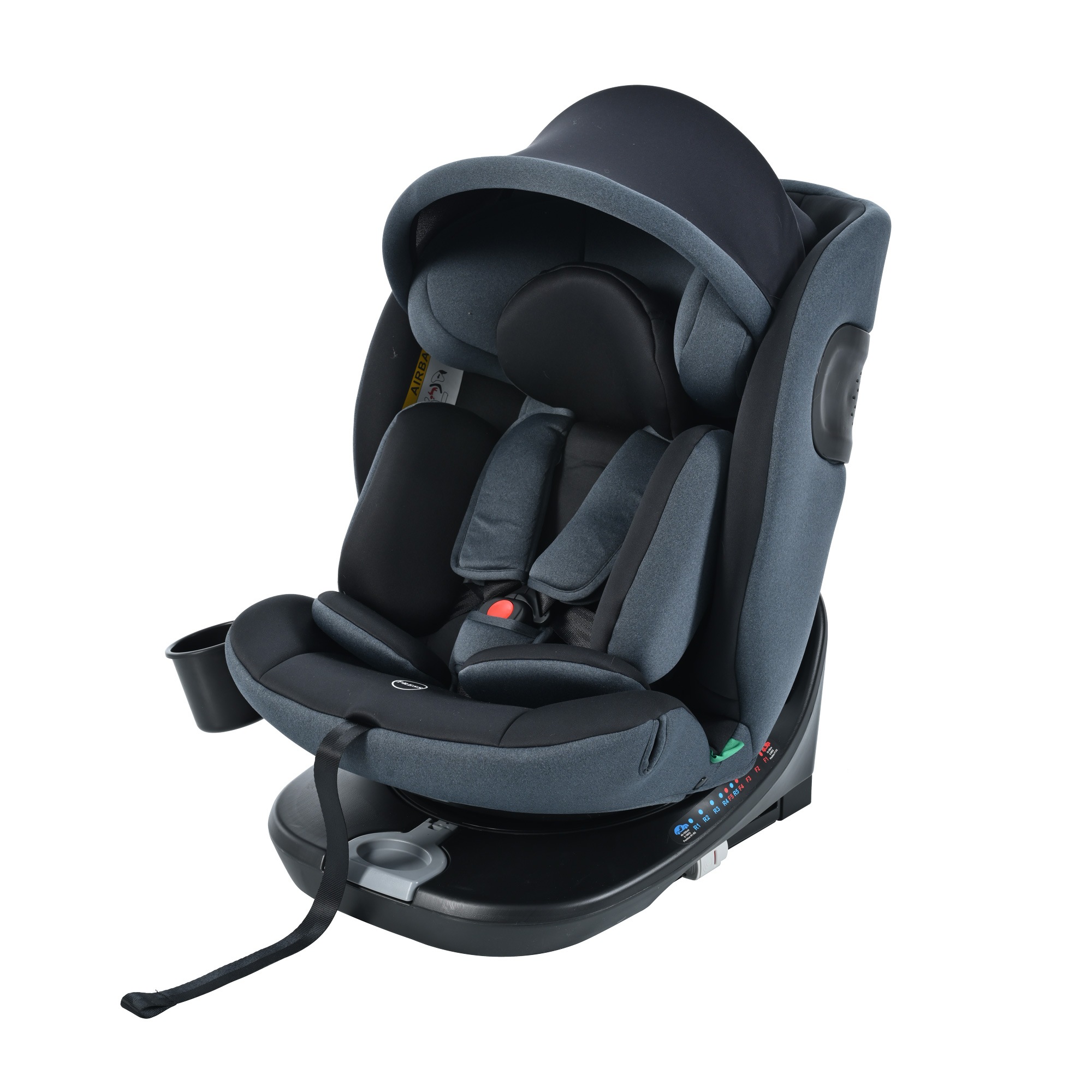 【トップテザー】チャイルドシート 新生児 ISOFIX 0歳12歳 360度回転式 40150cm ジュニアシート 調節可能 洗える キャノピー付き ベビーシート ドリンクホルダー付き 出産祝い