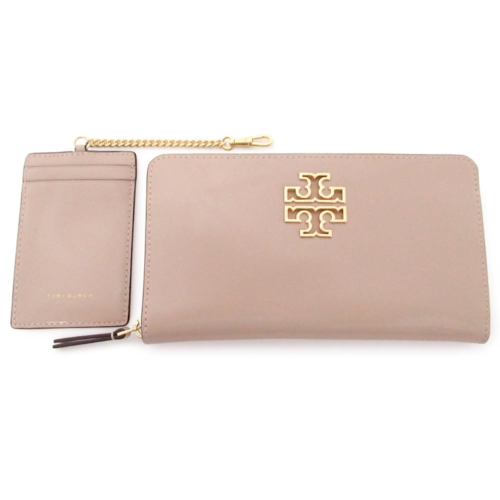 TORY BURCH トリバーチ アウトレット ブリテン パテント ジップ コンチネンタル ウォレット 長財布 パスケース付き 164596 288