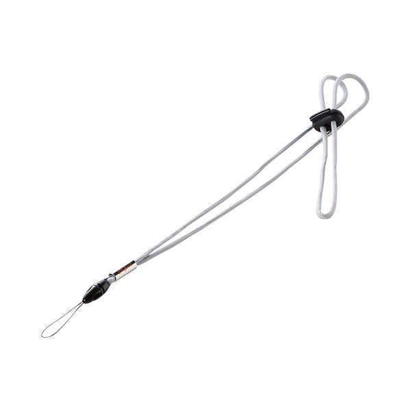 (まとめ) サンワサプライ ネックストラップ 細ひも グレー DG-ST15GY 1本 (×10セット)