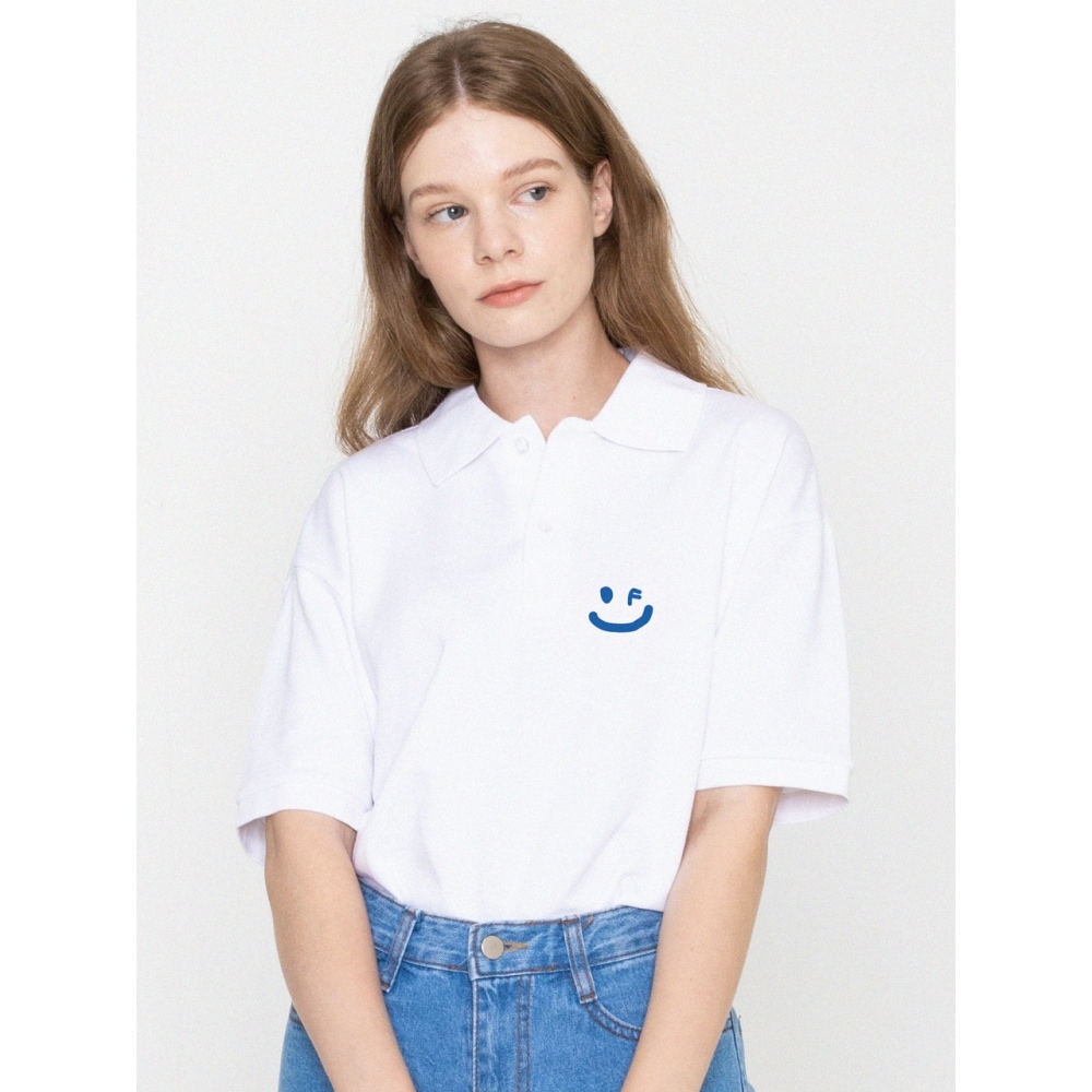 GRAVER スモール描画スマイルピケ 半袖Tシャツ ホワイト