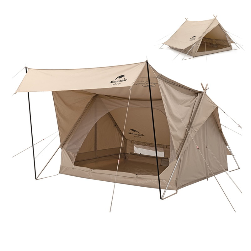 Naturehike公式ショップ ロッジテント A型フレームテント ポリコットン TC 通気 設営簡単 23人用 遮光 耐風 ピックニック 収納袋付