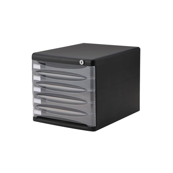 (業務用セット) セキュリティデスクトップケース5段 A4-SK5D ブラック(×2セット)