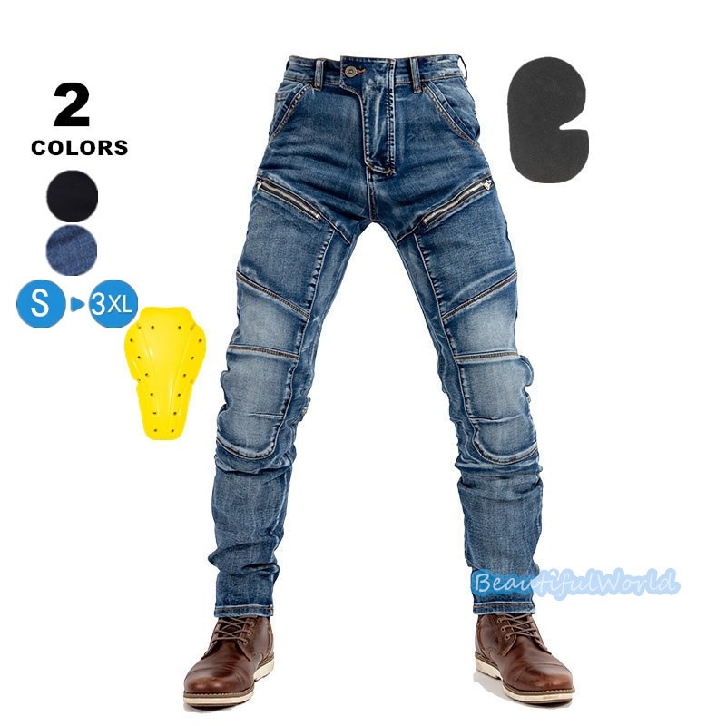 バイクパンツ メンズ ライダーパンツ バイクウェア オートバイ プロテクター付き ジーンズ デニム 転倒防護 膝当て 耐久 耐衝撃 膝パッド レーシングパンツ/24mtckz26 7,025円