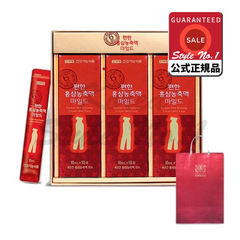 天帝明紅参 快適な紅参濃縮液 マイルドスティック型 + ショッピングバッグ 300ml 1ボックス
