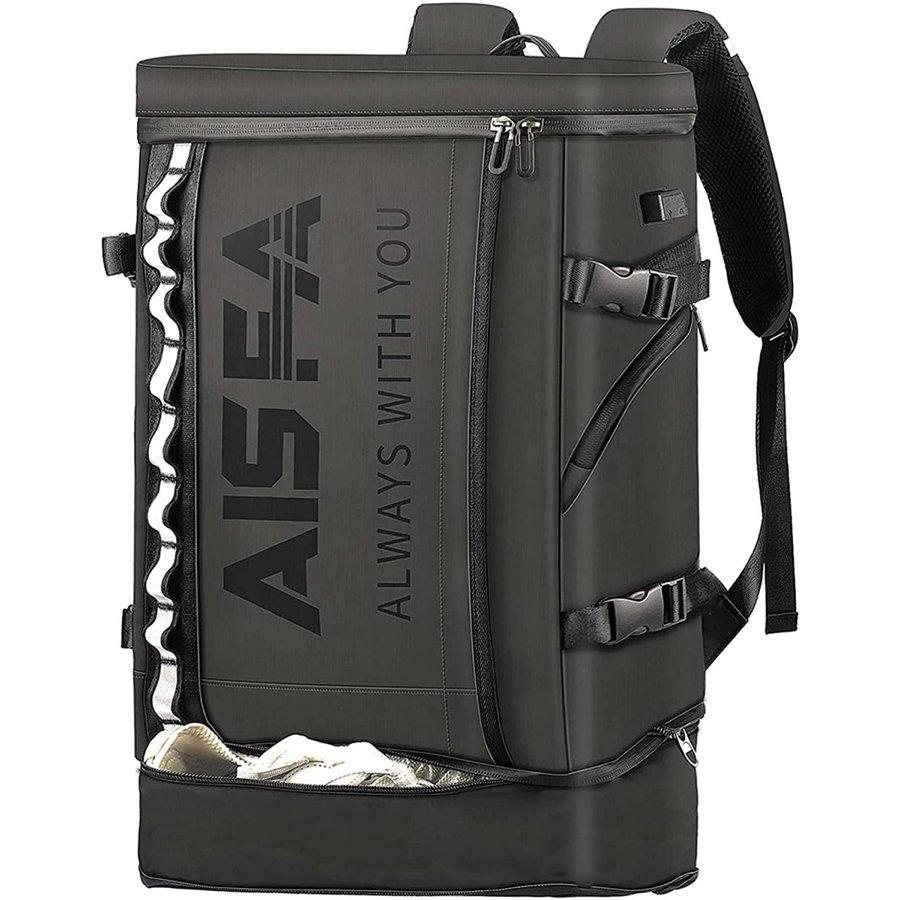 ク スクエア バックパック 31L防水17インチ PC ビジネス ラップトップバック USB充電ポート付き アウトドア山登 旅行 AIS-A583