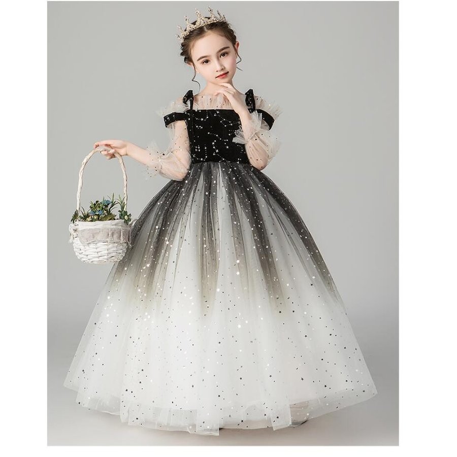 子どもドレス 袖あり キッズドレス 発表会 ピアノ 結婚式 フォーマルドレス 女の子ワンピース 二次