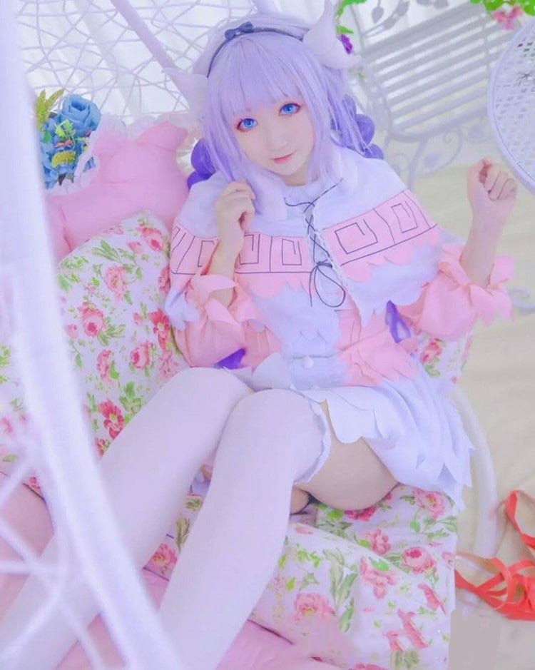 小林さんちのメイドラゴンコスプレ衣装 カンナカムイ 小林カンナ 可愛い 萌えグッズ コスチューム かつら メイド服 cos服 演劇 花火大会 夏祭りハロウィン 文化祭 イベントウイッグ付き