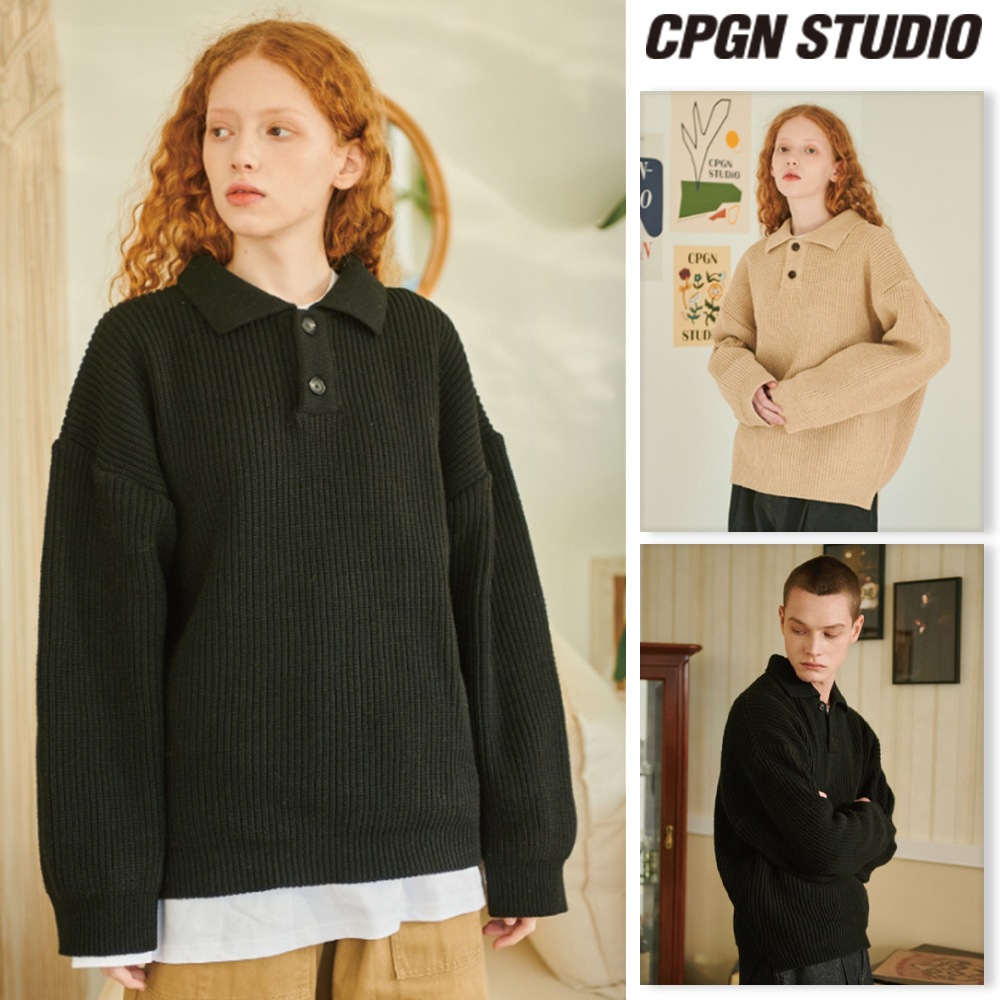 【CPGN STUDIO】 Heavy Overfit Pullover Collar Sweaterニット