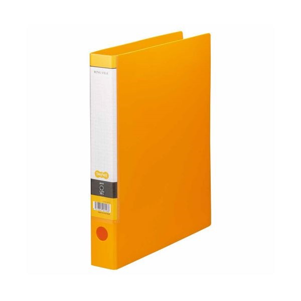 （まとめ） TANOSEE Oリングファイル A4タテ 2穴 250枚収容 背幅44mm オレンジ 1セット（10冊） 5セット