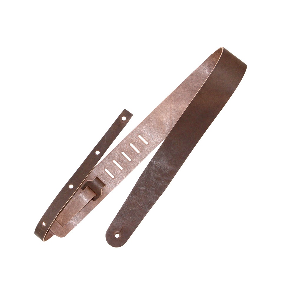 Richterシリーズ 本革 牛革ギターストラップ RAW II Punchシリーズ 1136 Used-Brown ワックス仕上げ牛革 幅広6cm 長さ調整可能 ドイツ製