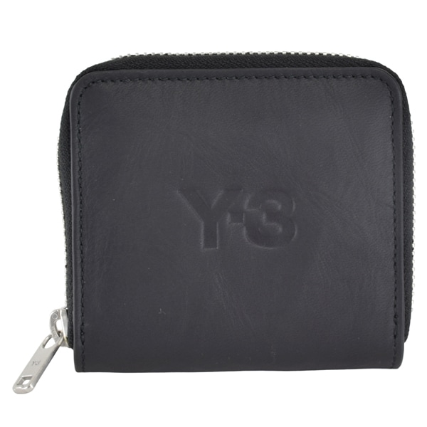Y-3 ワイスリー CRINKLE LEATHER WALLET/ラウンドファスナー財布 スモールウォレット/JD2895 BLACK