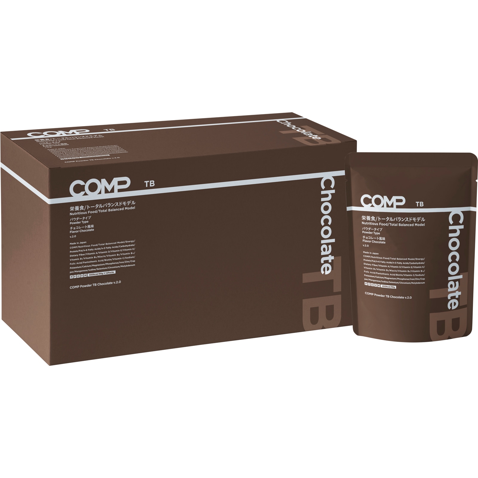 Powder TB Chocolate v.2.0 95g (1箱 12袋入) バランス栄養食 トータルバランスドモデル 完全食