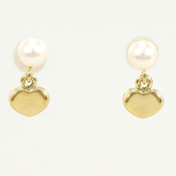 K18 YG イエローゴールド ピアス パール (真珠) ジュエリー 中古