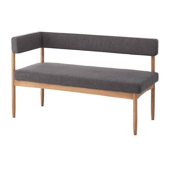 北欧調片肘付きソファー 2人掛け 木製フレーム 座面：ファブリック生地 グレー エコモ HOC-152GY 36,358円