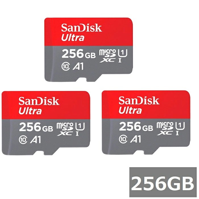 【3セット】 サンディスク マイクロSD MicroSDXC SDSQUAC-256G-GN6MN Ultra 256GB Sandisk マイクロSDXCカード microSDカード Cla
