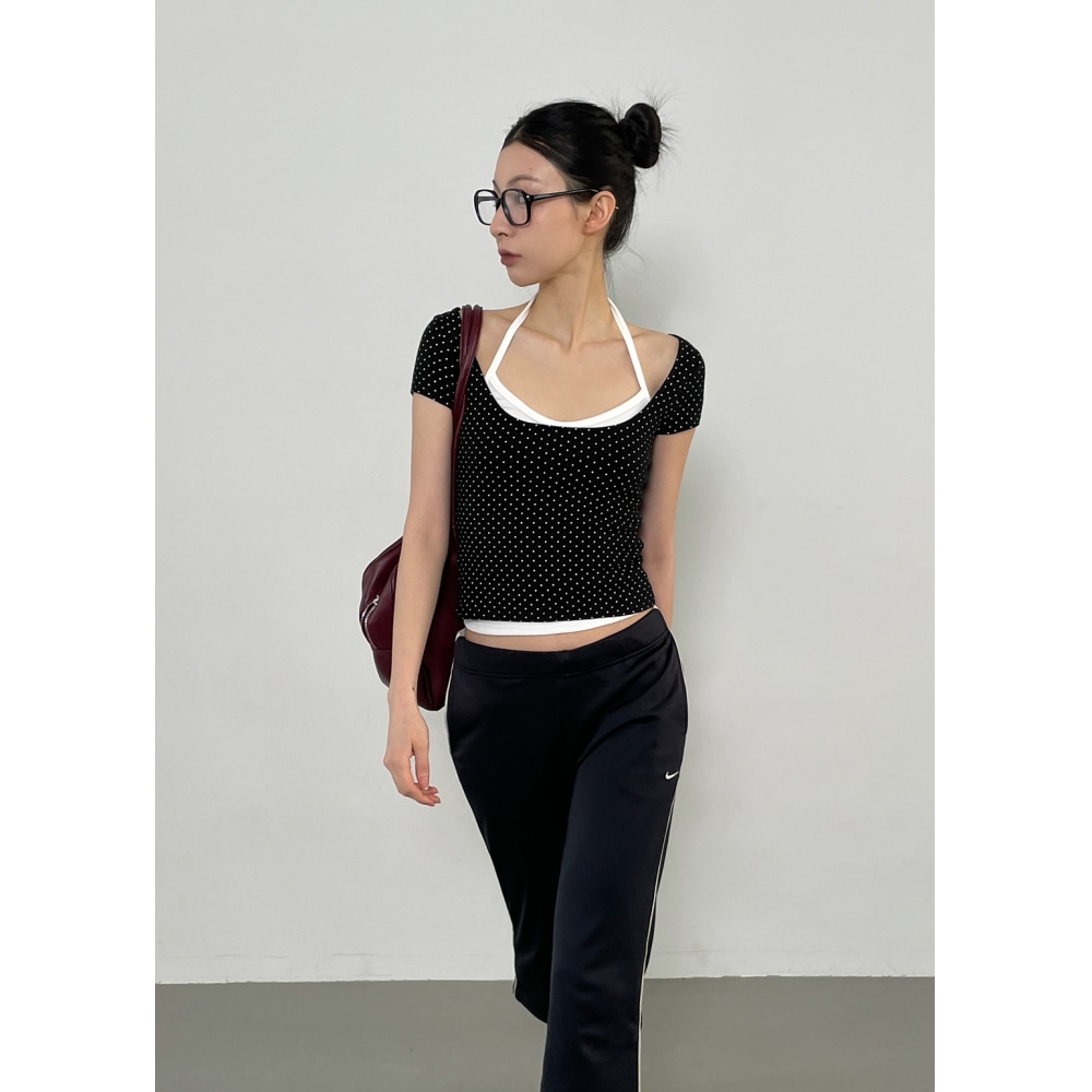 ブラックアップ [MADE] リヒ ドット バックレス 半袖Tシャツ 5,605円