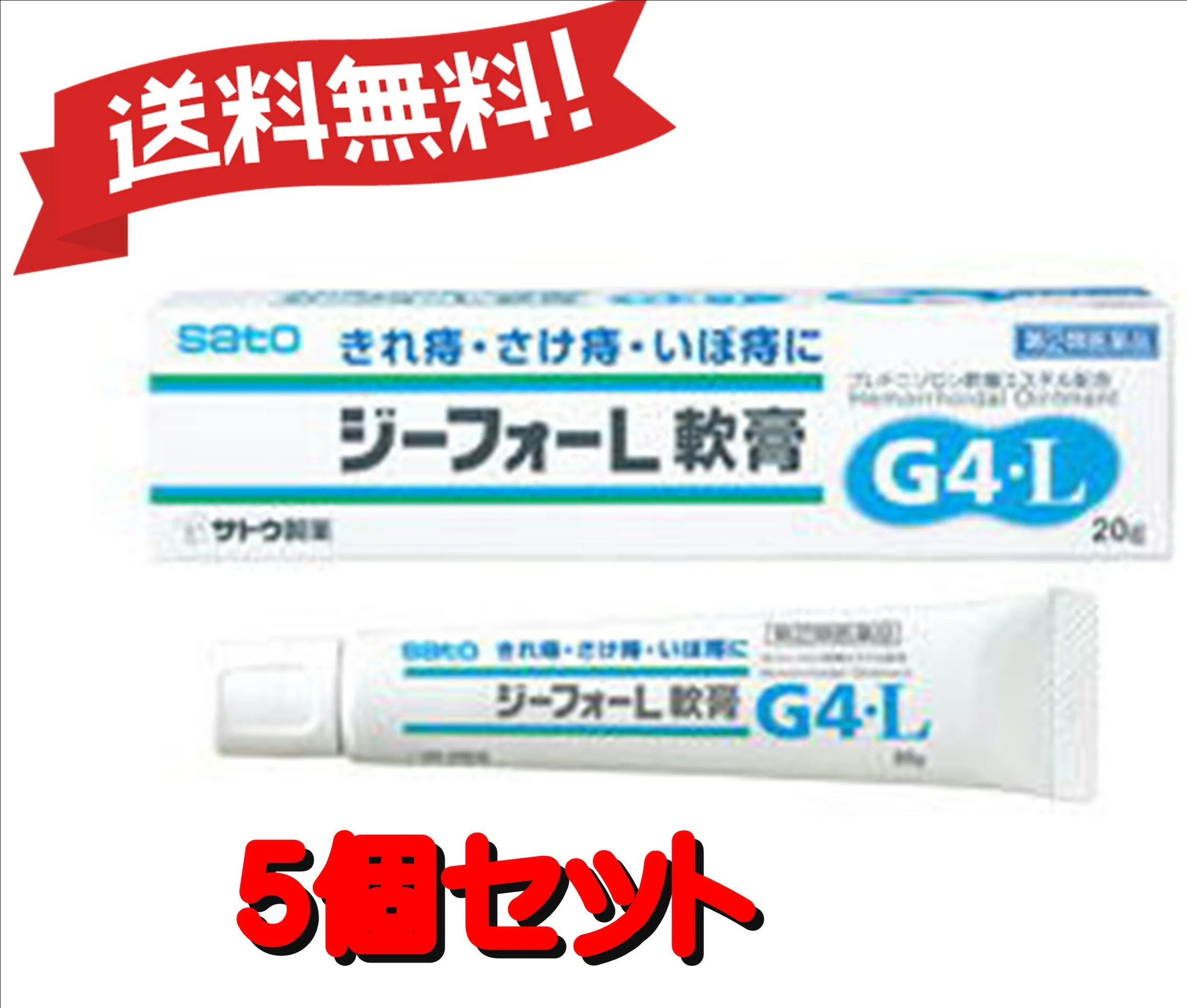 【5個セット】 【指定第2類医薬品】ジーフォーL軟膏 20g 4987316012216-5