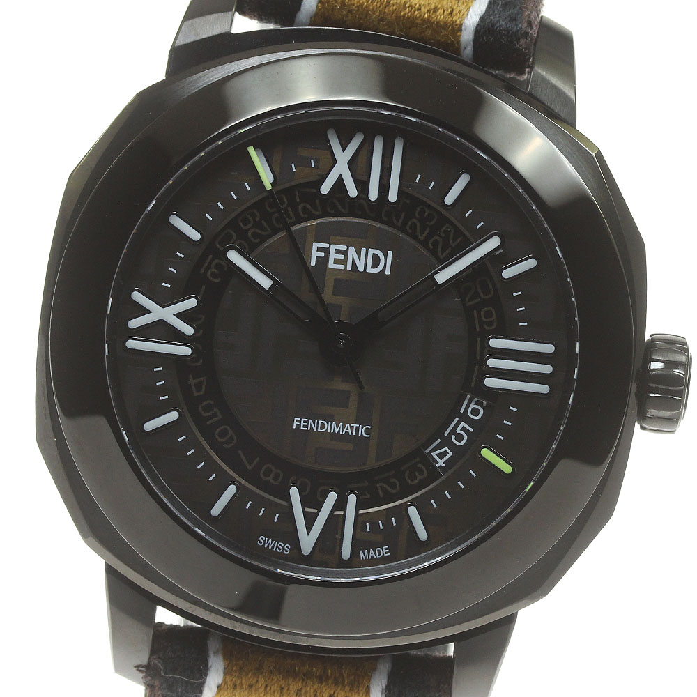 フェンディ FENDI 82000L セレリア デイト ズッカ柄 自動巻き メンズ 極美品 保証書付き_834503【中古】