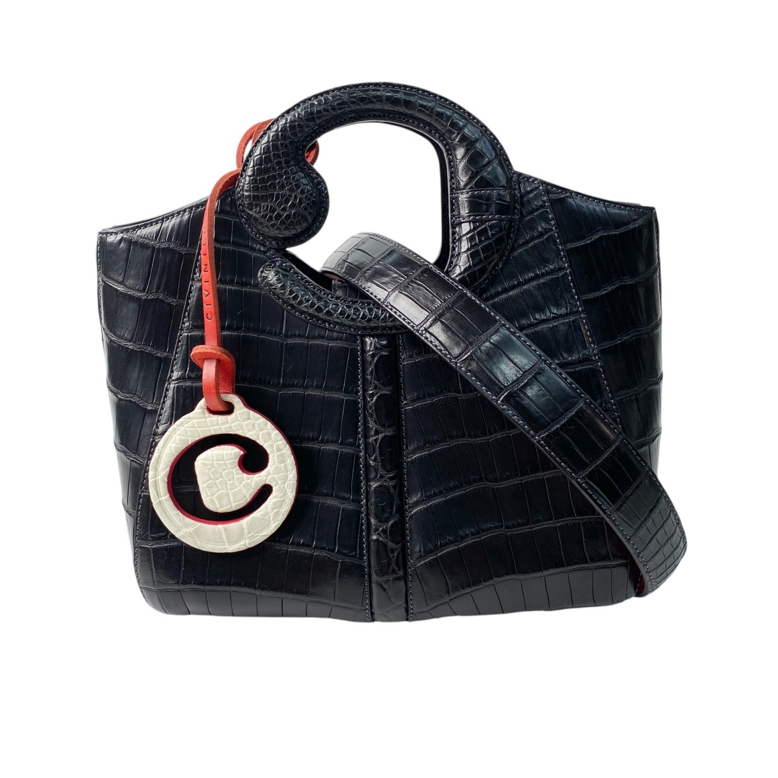 未使用 チビナイル Civinile レディース 2way マットクロコ ショルダーバッグ ハンドバッグ